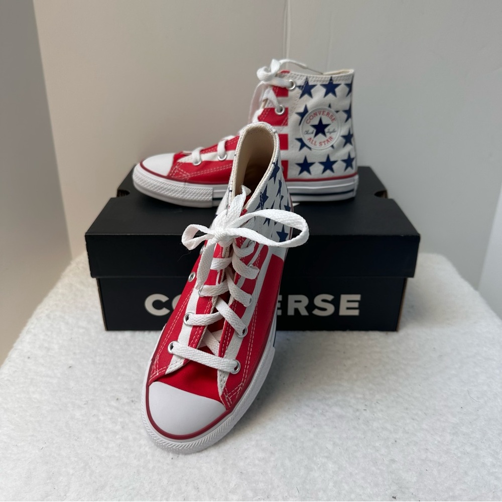 Converse Kids Red, White, and Blue High-Top Sneakers